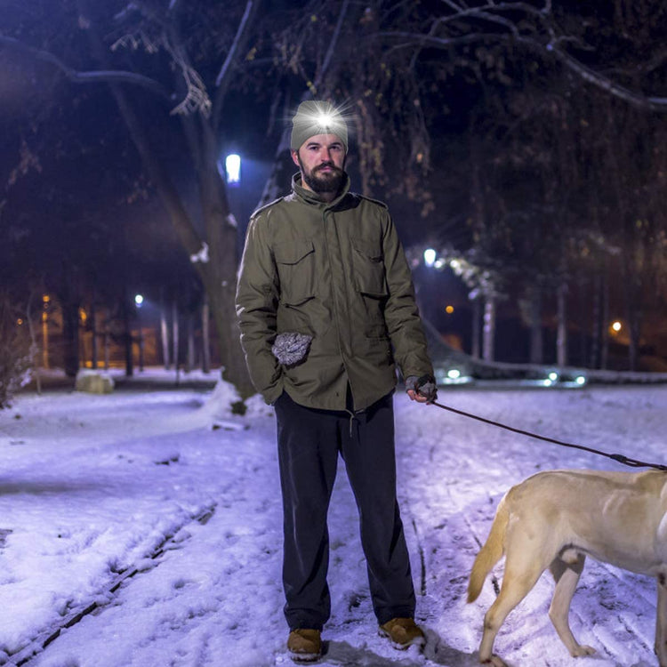 Tutuko LED Beanie with Light 2-Pack, Rechargeable Lighted Cap Headlamp Hat,Led Hat with Flashlight,Gifts for Men Women