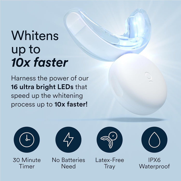 Auraglow Teeth Whitening Kit, LED Accelerator Light, 35% Carbamide Peroxide Teeth Whitening Gel, 20+ Whitening Treatments, Whitens up to 10 Shades in 7 Days