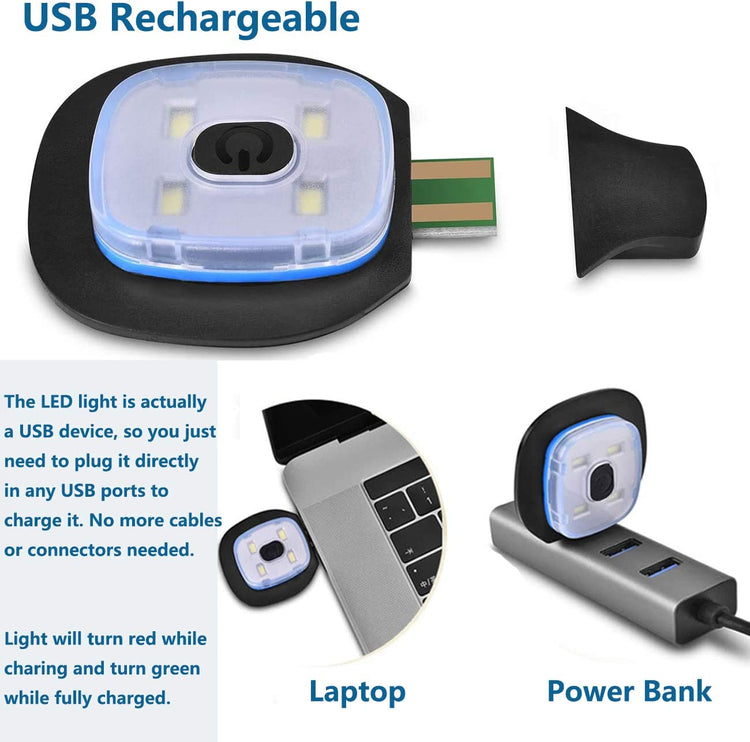 Tutuko LED Beanie with Light 2-Pack, Rechargeable Lighted Cap Headlamp Hat,Led Hat with Flashlight,Gifts for Men Women