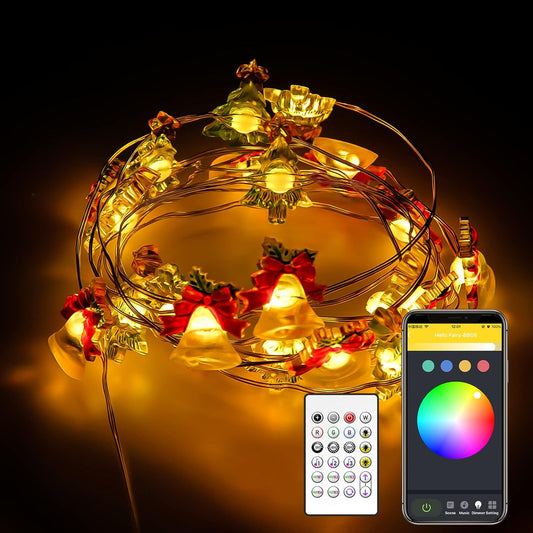Greatpro Smart Fairy Light, Indoor Strip Lights 16Million Color Changing/Music Sync/Timing/Multi Modes Twinkle Light LED Strip Lighting for Halloween Chirstmas Tree Room Wall Decor, APP Control